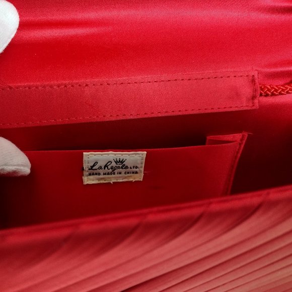 Red Satin Evening Clutch NWOT - Picture 7 of 14